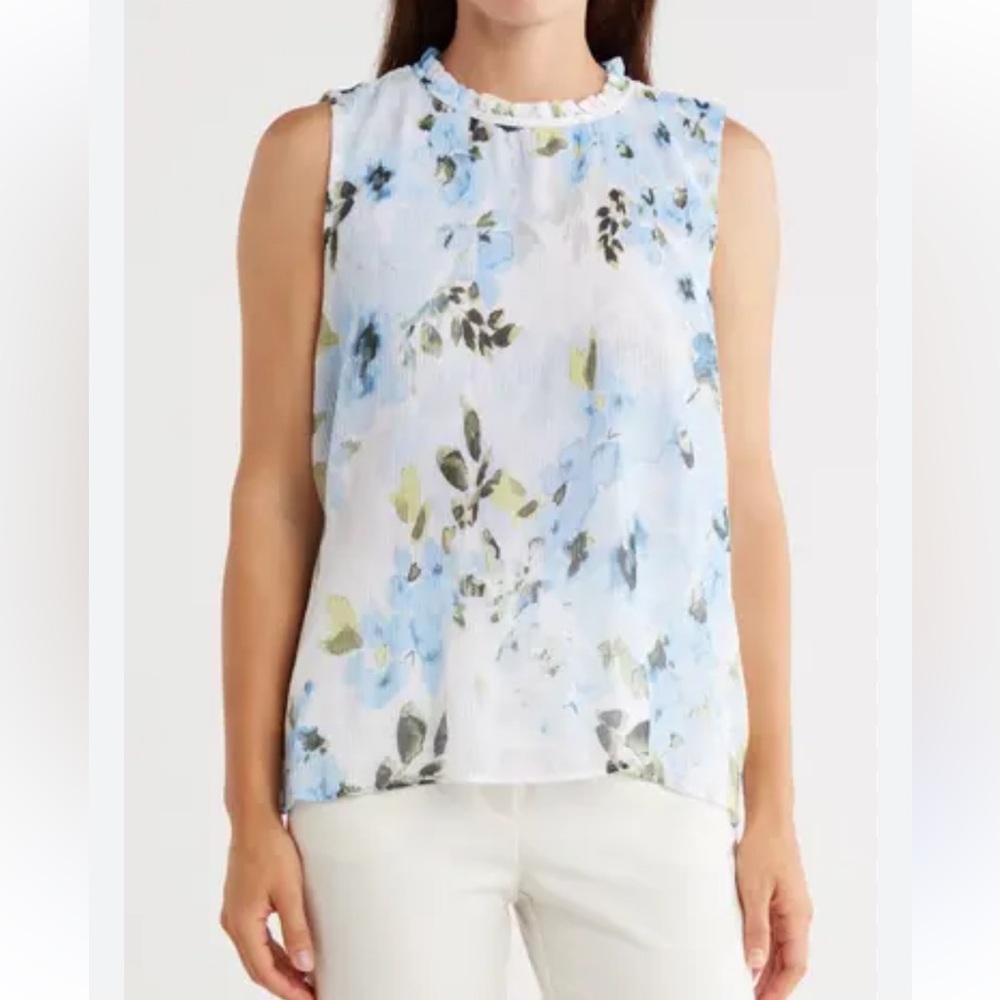 Calvin Klein Pleat Mock Neck
Sleeveless Top